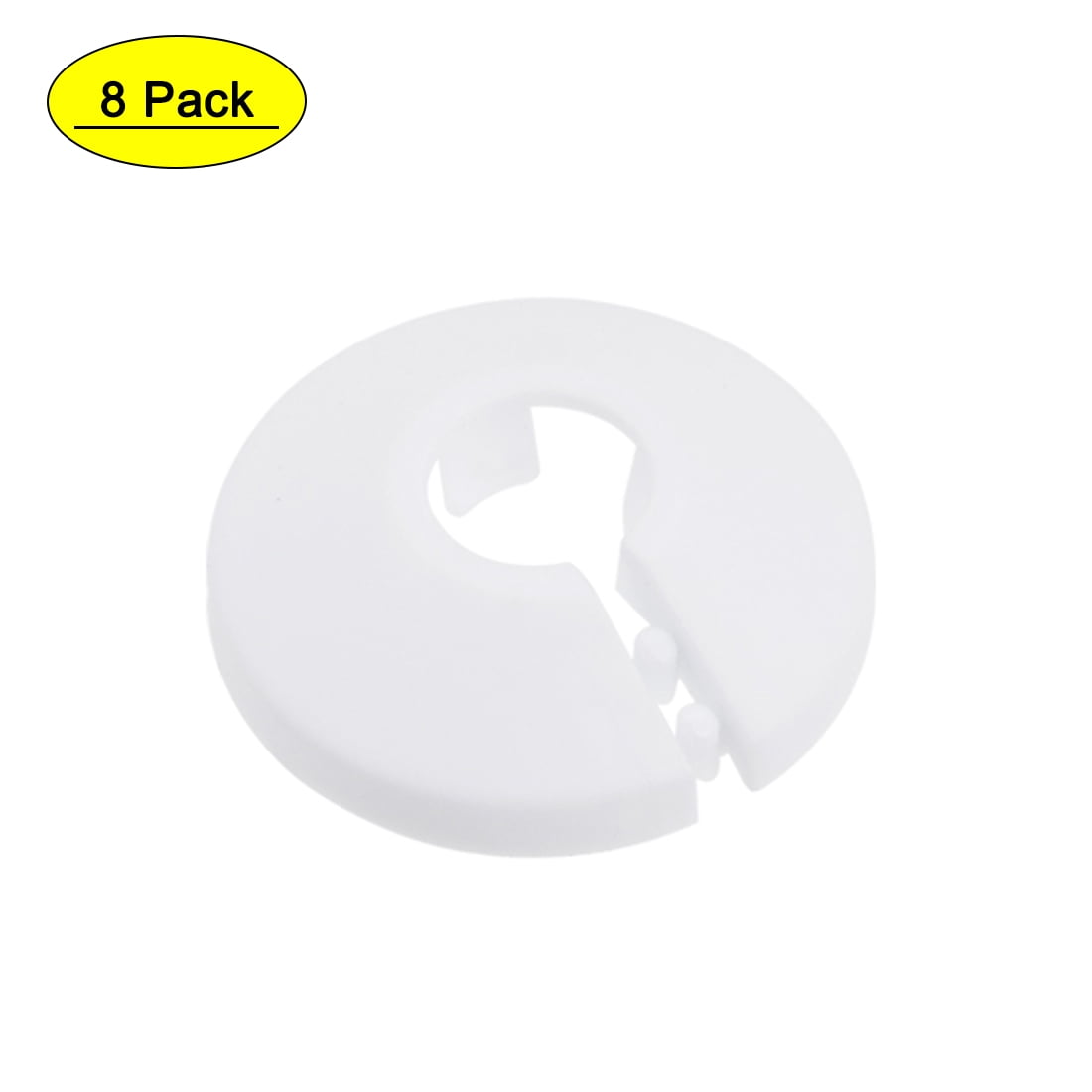 Uxcell 12mm PP Plastic White Water Pipe Cover Decoration 8 Pack