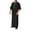 Black, variant on WREESH Mens Arab Muslim Middle Eastern Robe Loosed Long Sleeve Pullover Standing Neck Pocket Casual Robe Black
