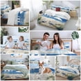 thumbnail image 6 of Summer Beach Duvet Cover Set Twin Size Sun Umbrella Ship Watercolor Beach Chair Soft Lightweight Comforter Covers 4 Piece Bedding Set with 1 Duvet Cover 1 Bed Sheet & 2 Pillow Shams, 6 of 8