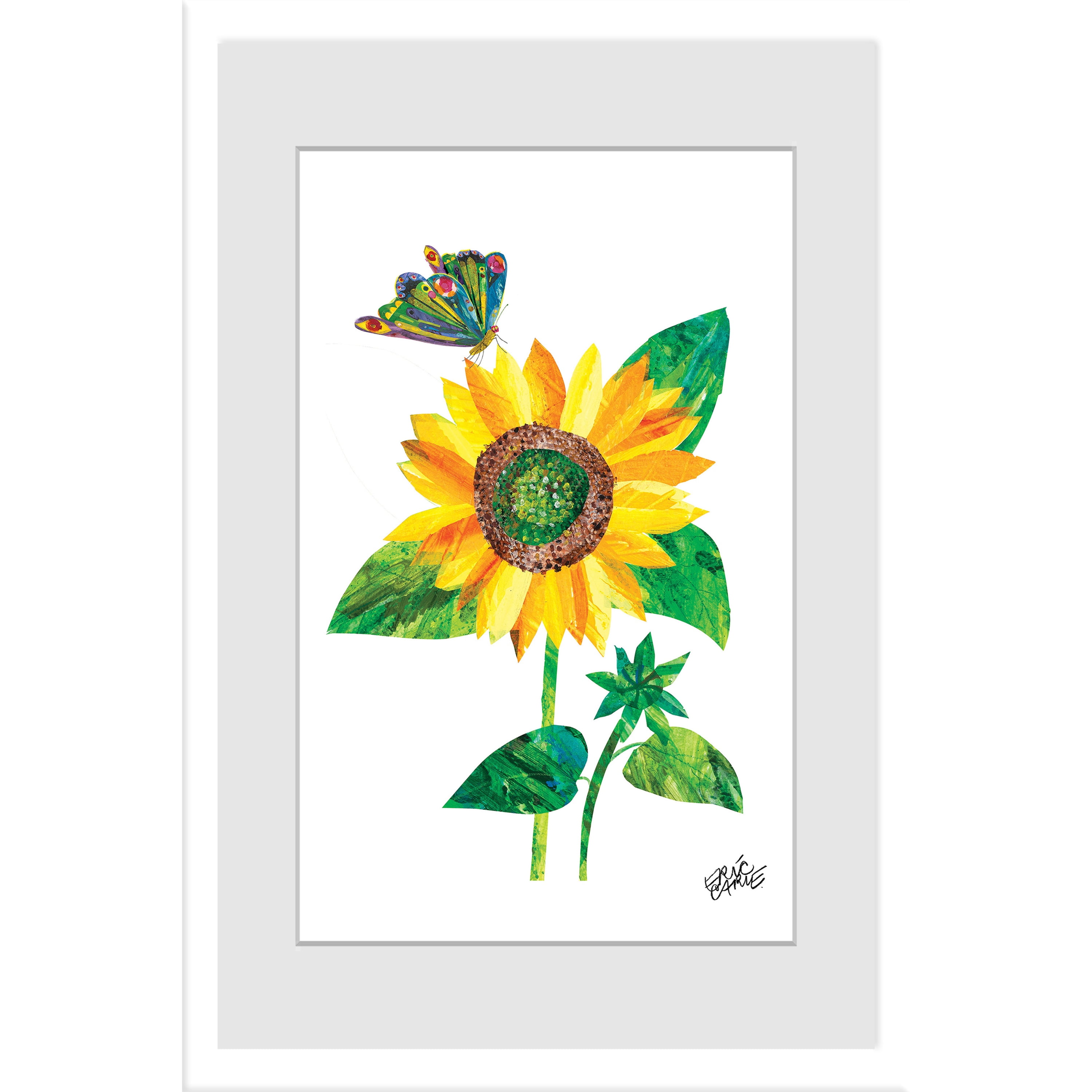 Eric Carle Butterfly and Sunflower Framed Art Print