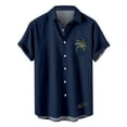 thumbnail image 2 of Men's Vintage Hawaiian Shirts Lapel Button Up Shirt Short Sleeve Pocket Top Summer Tropical Beach Tshirt Casual Bowling T Shirt, 2 of 4