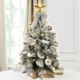 thumbnail image 6 of SDJPOI 22in Pre-Lit Artificial Mini Christmas Tree, Snowy Flocked Small Tabletop Christmas Tree with LED Light, Exquisite Xmas Pine Tree for Home Desk Indoor Decor, 6 of 8
