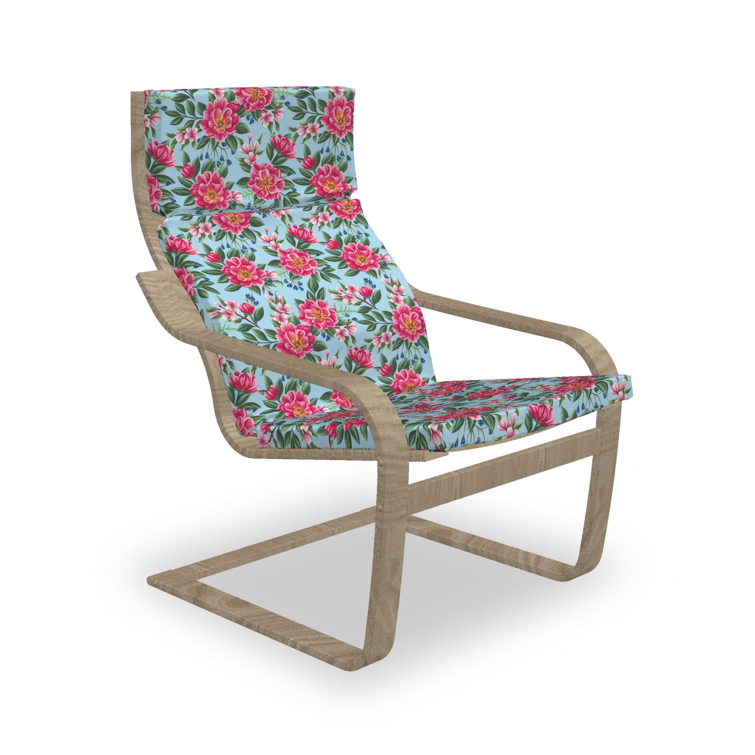 Peony Armchair Pad and Slipcover, Coming of the Spring Arrangement of