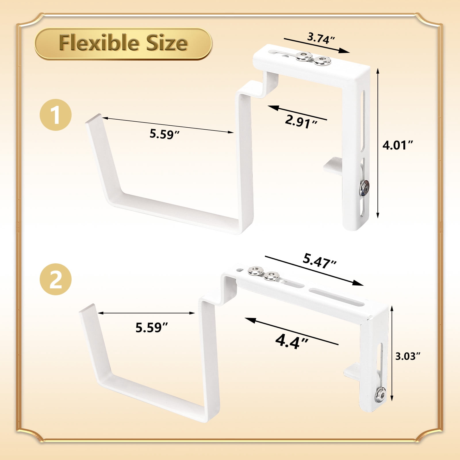 Railing Planter Box, Balcony Planters Railing Hanging, Window Boxes Planter with Adjustable Brackets, 16.9 Inches Deck Railing Hanging Flower Boxes, for Outdoor Railngs Balcony Patio