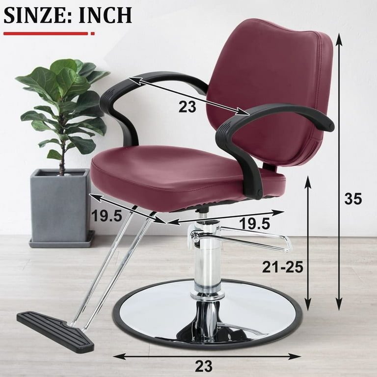 Burgundy barber chair hot sale