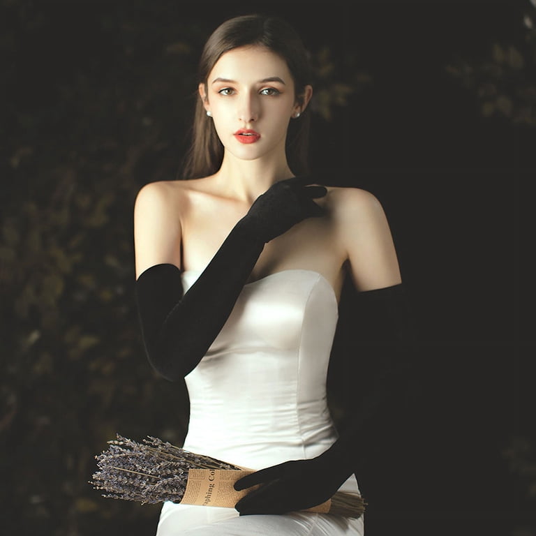 Black Long Velvet Gloves Elbow Length Gloves 20th Century 20s Opera Gloves  Ladies Fancy Long Satin Gloves Black Bridal Gloves Wedding Gloves Dress  Gloves Flying Wave Opera Party Party Gloves, - Walmart.com