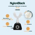 thumbnail image 3 of Cepillo de dientes eléctrico Y-Brush NylonBlack Sonic con soporte de almacenamiento, 3 of 9