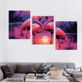 thumbnail image 4 of Shadudu Flamingos Sunset Palm Trees Canvas Wall Decor Triptych Set of 3 for Living Room Bedroom Home Office - 12x16 inches Each 12"x16"x3pcs, 4 of 6
