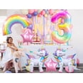thumbnail image 3 of Set de globos DANIUBE unicornio arcoíris número 3 estrella, 3 of 5