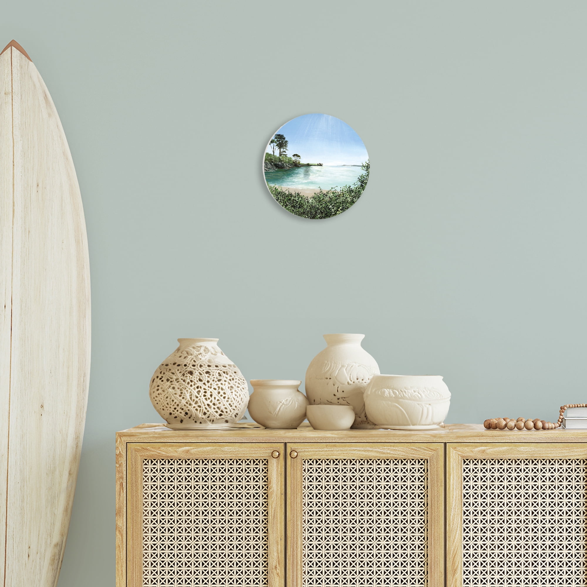 Stupell Industries Glistening Coast Landscape Circular Wall Plaque, design by Georgie Harrison