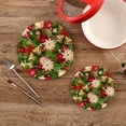 thumbnail image 2 of GZHJMY Christmas Ball Trivets Pot Holders Set of 2, Hot Pads, Table Mats,Placemats Set for Cooking and Baking, Cotton Braided Hot Pads, 7.09"+9.45", 2 of 7