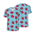 thumbnail image 6 of Rocae Strawberries for Breathable Men's Baseball T-Shirt Fashionable Casual Baseball Jersey, Moisture-wicking Sportswear XX-Large, 6 of 9