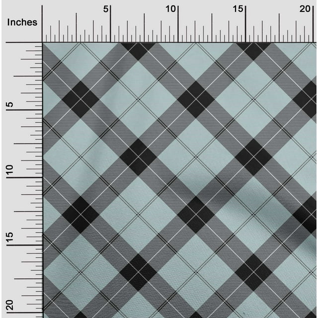 oneOone Georgette Viscose Fabric Tartan Check Printed Fabric 1 Yard 42 Inch Wide
