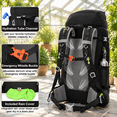 Internal Frame Hiking Backpack 45+5L 02 Black, Lightweight Outdoor Pack ...