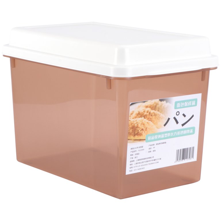 Hemoton Bread Box Storagecontainer Sealing Organizer French Bin Stotrage Refrigerator Kitchen Keeper Corner Plastic Airtight, Size: 23.5x16.5cm