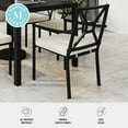 thumbnail image 5 of Martha Stewart Indoor-Outdoor Stackable Patio Dining Armchair with Steel Frame in Black with Cream All-Weather Cushion, 5 of 13
