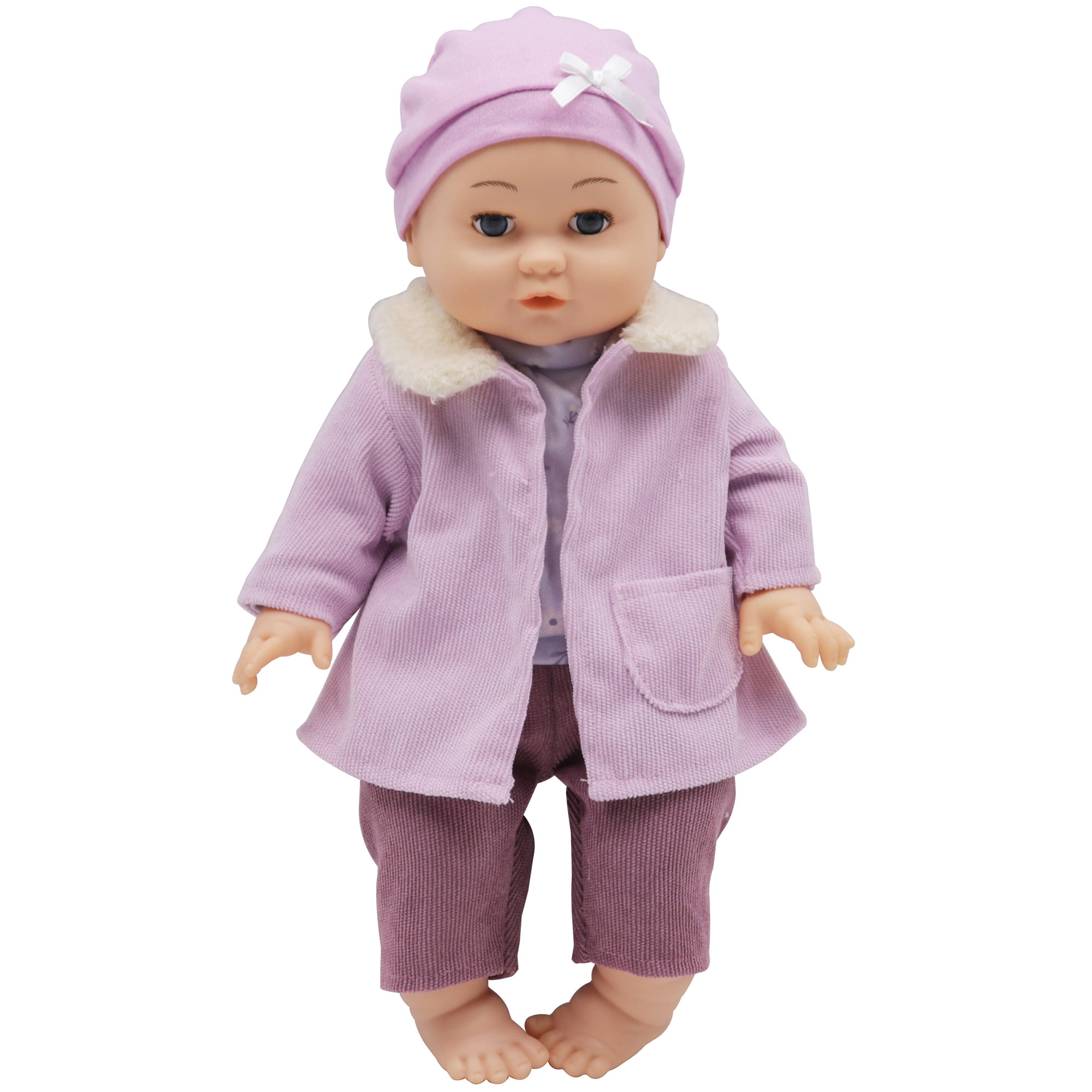 My Dream Baby: 14" Baby Doll Changing Fun Set - Purple Floral Outfit, Hat, Jacket & Cream Dress, Mix & Match Clothes, Fashion Toy, Kids-Toddlers 2+