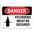 thumbnail image 1 of SignMission OS-DS-A-1218-L-1114 12 x 18 in. OSHA Danger Sign - Cylinders Must Be Secured, 1 of 1