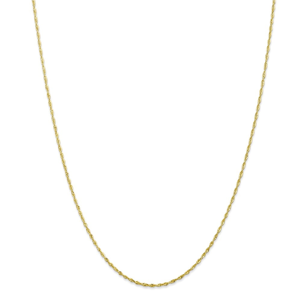 Jewels By Lux Leslie's 10k Yellow Gold 1.5mm Diamond-cut Lightweight Rope Chain