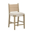 thumbnail image 4 of Nathan James Cove Seagrass Counter Stool Wood Upholstered Bar Stool with Natural Flax Cushion and Seagrass Backrest, Light Brown, 4 of 5