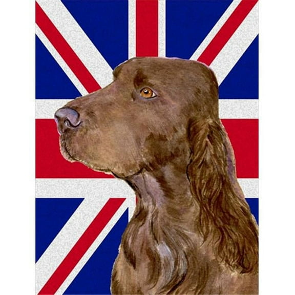 Field Spaniel With English Union Jack British Flag Flag Garden Size