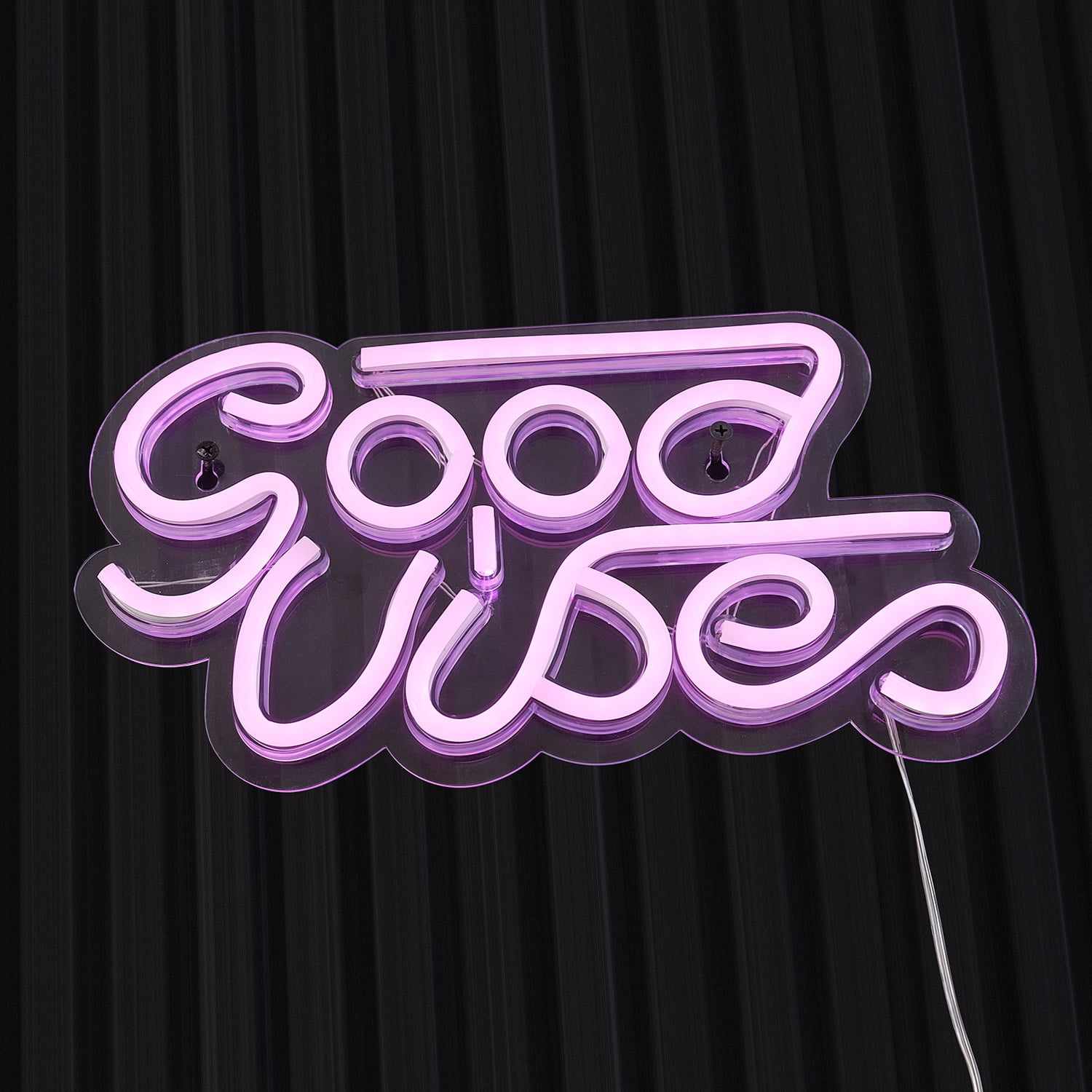 Globe Electric LED Neon Pink Good Vibes Light