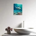 thumbnail image 3 of Ocean Canvas Wall Art Sea Turtle Wall Pictures Coral Theme Painting Modern Artwork Turquoise Wall Decor Fish Seascape Prints for Bathroom Decor Bedroom Living Room Kids Room Randy to Hang 12" x 16", 3 of 6
