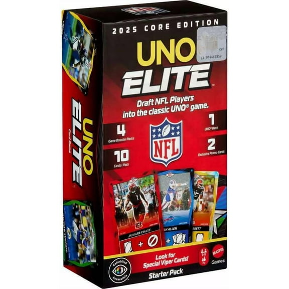 Mattel MTTJHG46 UNO Elite NFL Starter Pack 2025 Card Game