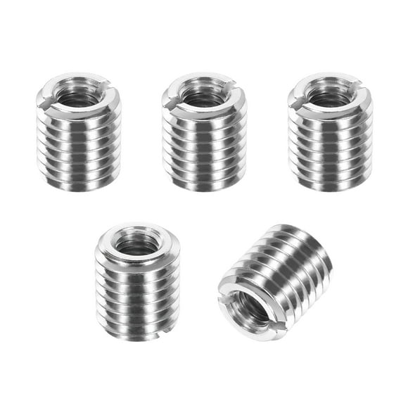 Thread Adapters Sleeve Reducing Nut, 5Pcs M14x2 Male to M8x1.25 Female Repairing Insert Nut Screw Reducer Conversion 303 Stainless Steel Fastener 15mm