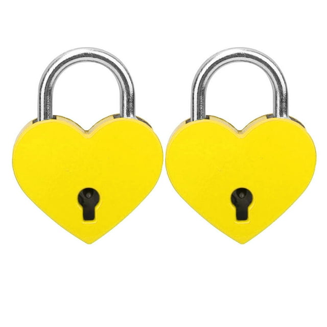 Lock Heart 2 Sets Metal Colorido Exquisito transporta Suministries Craft Suministries Conlaves, Adecuados para Joyero, Equipaje Pequeño, Amigos y Niños
