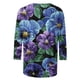 thumbnail image 4 of Fiudx Tops para Mujer Moda Mujer Impresión Cuello Redondo Manga 3/4 Camiseta Pulóver Blusa Superior, 4 of 5