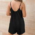 thumbnail image 6 of Diufon Summer Women's Casual Sleeveless Suspender Short Jumpsuit Round Neck Pleated Rompers with Pockets, 6 of 7