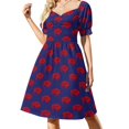 thumbnail image 1 of Vestido de manga corta Buffalo NY Red Buffalo, vestido de fiesta de noche para mujer, ropa de verano para mujer, 1 of 7