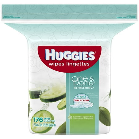 Huggies One & Done Baby Wipes, Scented Refills (176 count)