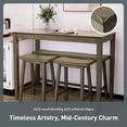 thumbnail image 3 of SUMMIT LIVING Counter Height Bar Table with Stool and Bench, 4-Piece Wood Dining Table Set for Small Space, Gray, 3 of 9