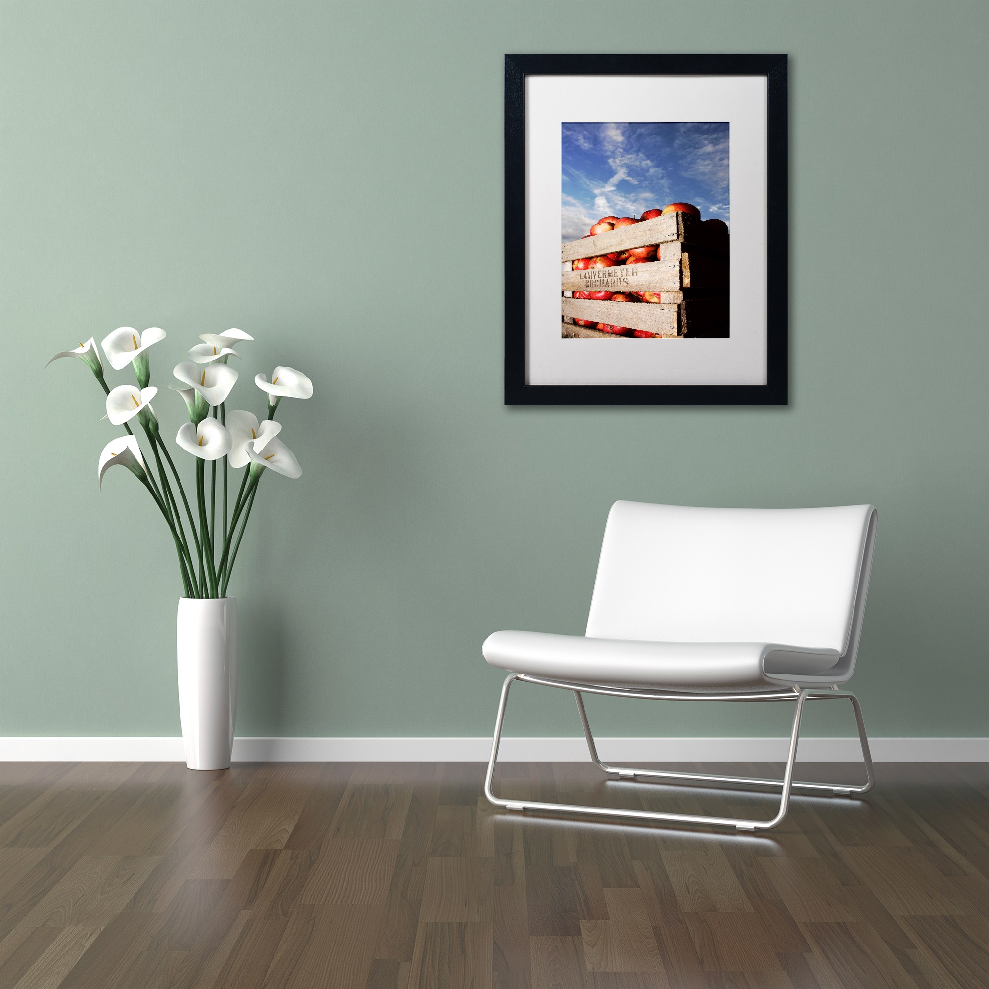 Trademark Fine Art "Orchard" Canvas Art by Jason Shaffer, White Matte, Black Frame