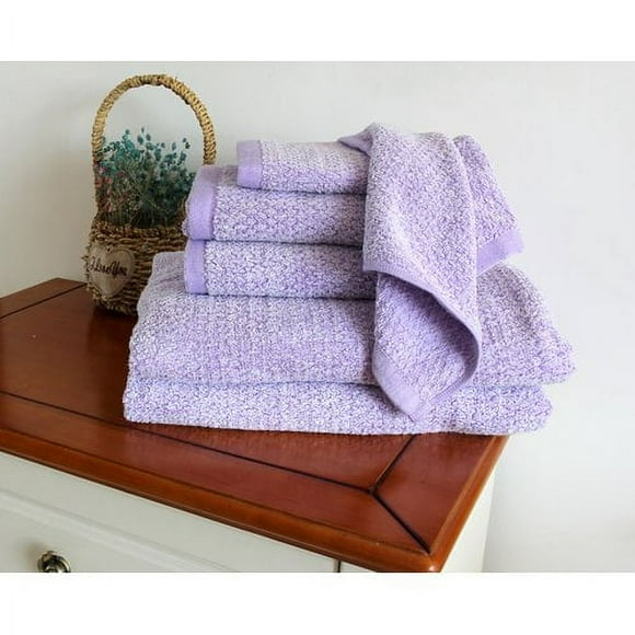 Everplush Diamond Jacquard 6 Piece Bath Towel Set, Lavender