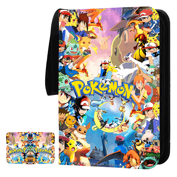Trading Card Binder 4 Pocket, PU Cover Card Binder for 400 Cards, Premium Trading Card Holder Folders, Double Sided Pocket Card Album for MTG, TCG