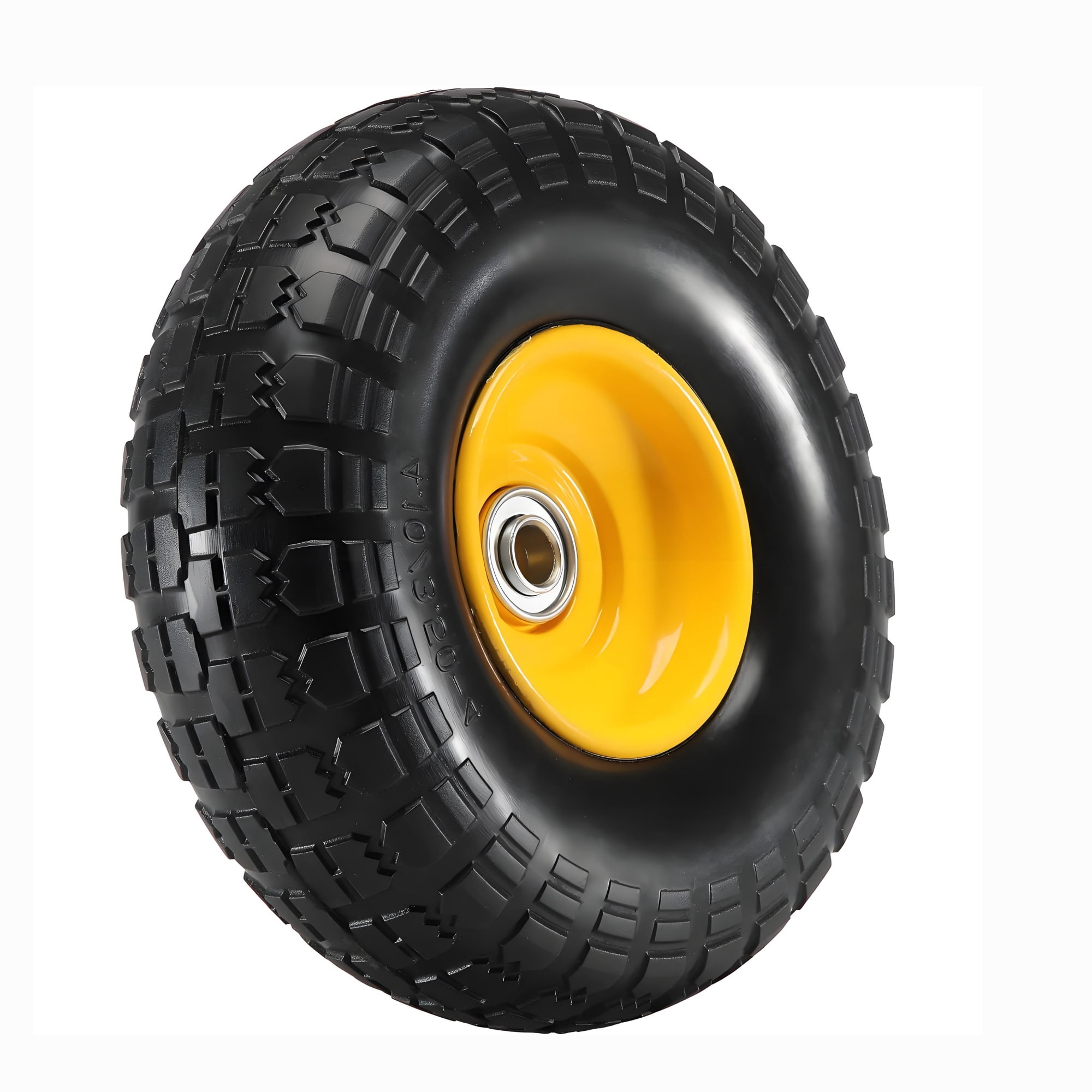 10" Run-Flat Tire & Wheel, 2 Pack 400 lbs Dynamic Load, 450 lbs Static Load, Flat Free Tubeless Replacement for Hand Truck, Utility Cart, Dolly & Garden Trailer
