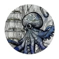thumbnail image 4 of Orinice Octopus Ship Compass Round Table Cover Stain Resistant Washable Indoor Outdoor Tablecloth Kitchen Dining Wedding Parties 100% Polyester Fiber 46-50, 4 of 8