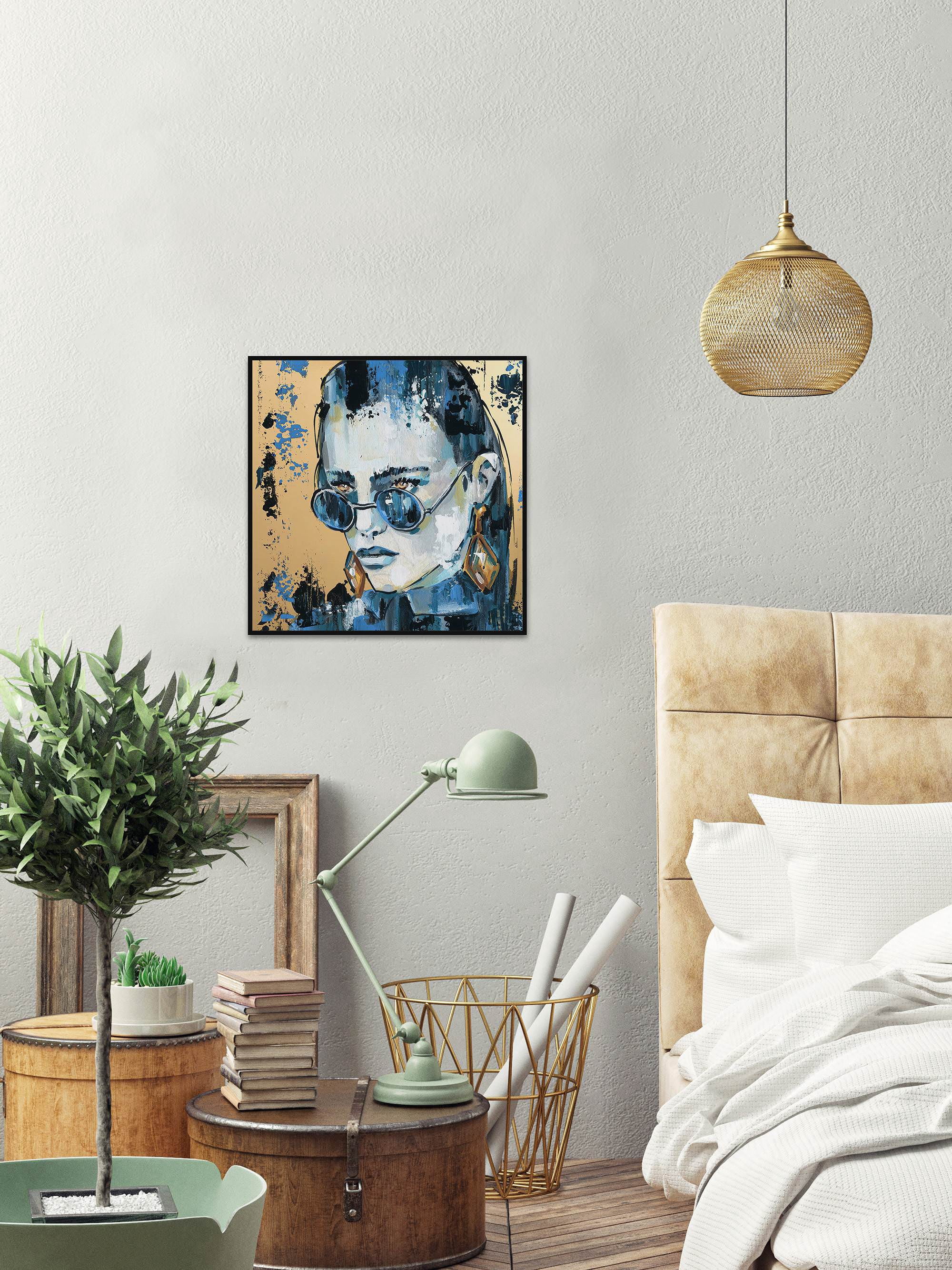 Ferocious Look Floater Framed Painting Print on Canvas