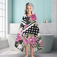 thumbnail image 6 of Pioneer Flower Floral Print Pattern Hooded Bath Towel，60"x35" for Ages 3 To 12 Kids, Quick Dry Lightweight Soft Microfiber Hood Beach Towel Cover Up for Kids, 6 of 7