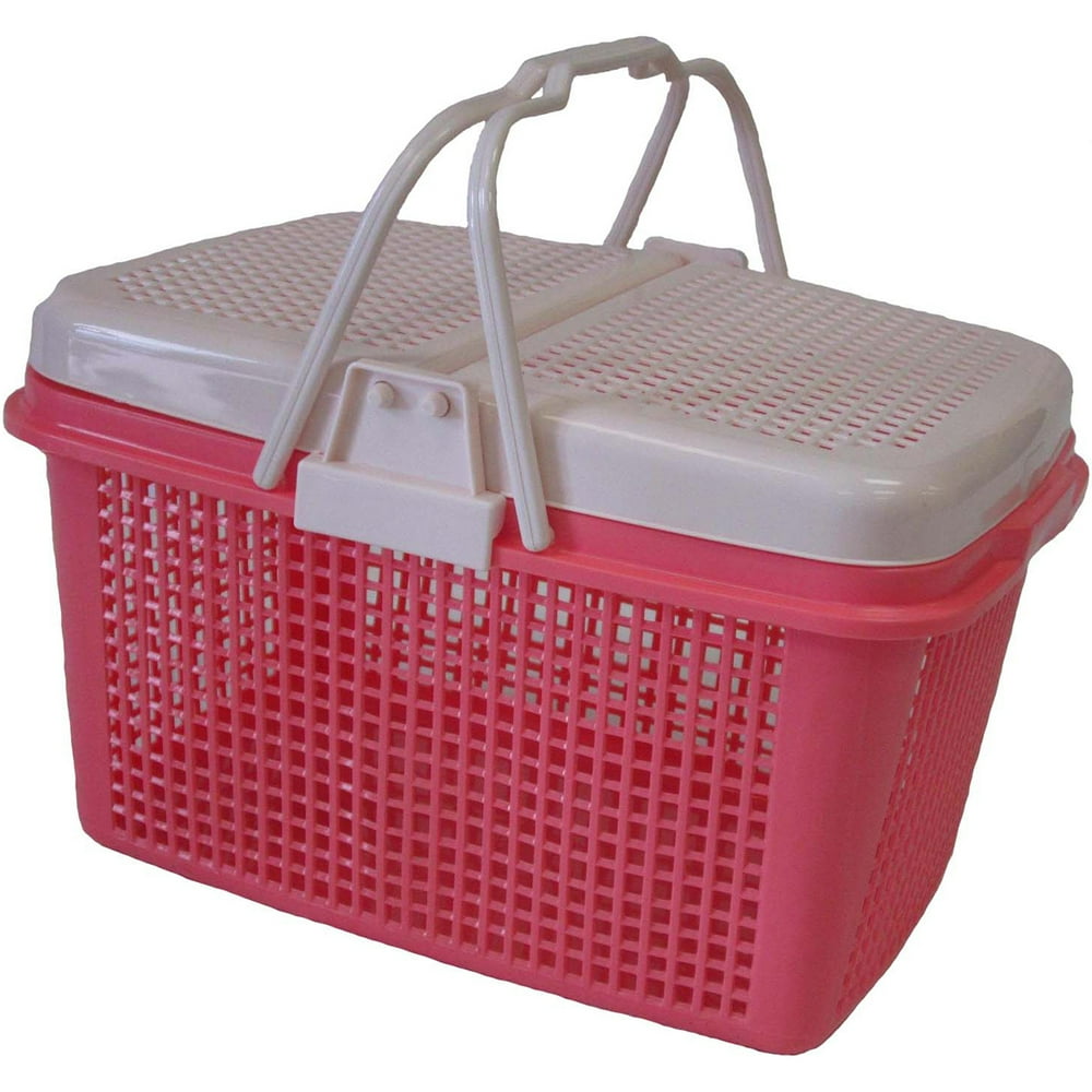 Plastic Basket With CoverPink