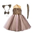 thumbnail image 2 of Vdoaml Girls Halloween Performance Costume Kids Tutu Dress Set Halter Mesh Skirt with Accessories Animal Cosplay Outfit 7-8Years Khaki, 2 of 5