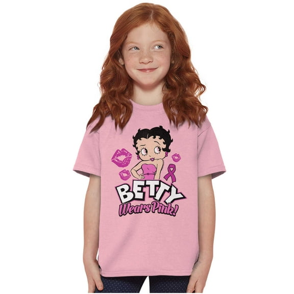 Breast Cancer Betty Wears Pink Ribbon Girls Kids T Shirt Tees Teen Brisco Brands L