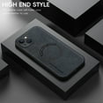 thumbnail image 4 of ELEHOLD For iPhone 13 Luxury Leather Magnetic Shockproof Case Slim Drop Protection Cover, Lens & Screen Protection, Compatible with Magsafe, Skin-Friendly, Black, 4 of 9
