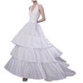 thumbnail image 2 of Cxenplz Women Vintage Underskirt Hoop Big Tail Pannier Petticoat Underskirt 3 Layer Accessory for Ball Gown Dress White, 2 of 5