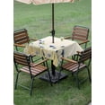 thumbnail image 5 of Square Outdoor Tablecloth with Umbrella Hole Watercolor Flowers Outside Table Cloth Waterproof Patio Table Cover Farmhouse Pastoral Blue White Floral Zipper Tablecloths for Picnic Camping 60x60 Inch, 5 of 8