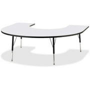 Jonti-Craft Berries Prism Horseshoe Student Table - Black Horseshoe-shaped, Laminated Top - Four Leg Base - 4 Legs - Adjustable Height - 24" to 31" Adjustment - 66" Table Top Length x 60" Table...