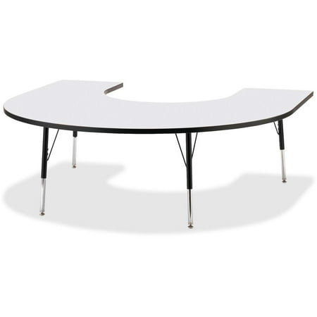 Jonti-Craft Berries Prism Horseshoe Student Table - Black Horseshoe-shaped, Laminated Top - Four Leg Base - 4 Legs - Adjustable Height - 24" to 31" Adjustment - 66" Table Top Length x 60" Table...